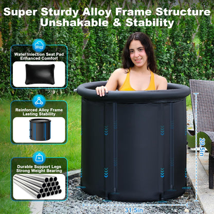 1/3 HP Cold Plunge Chiller & Ice Bath Tub Kit, Ice Bath Chiller with External Filter & Pump, 100Gal Ice Pod, Round Ice Plunge Tub, Cold Plunge Tub with Water Chiller for Cold Therapy