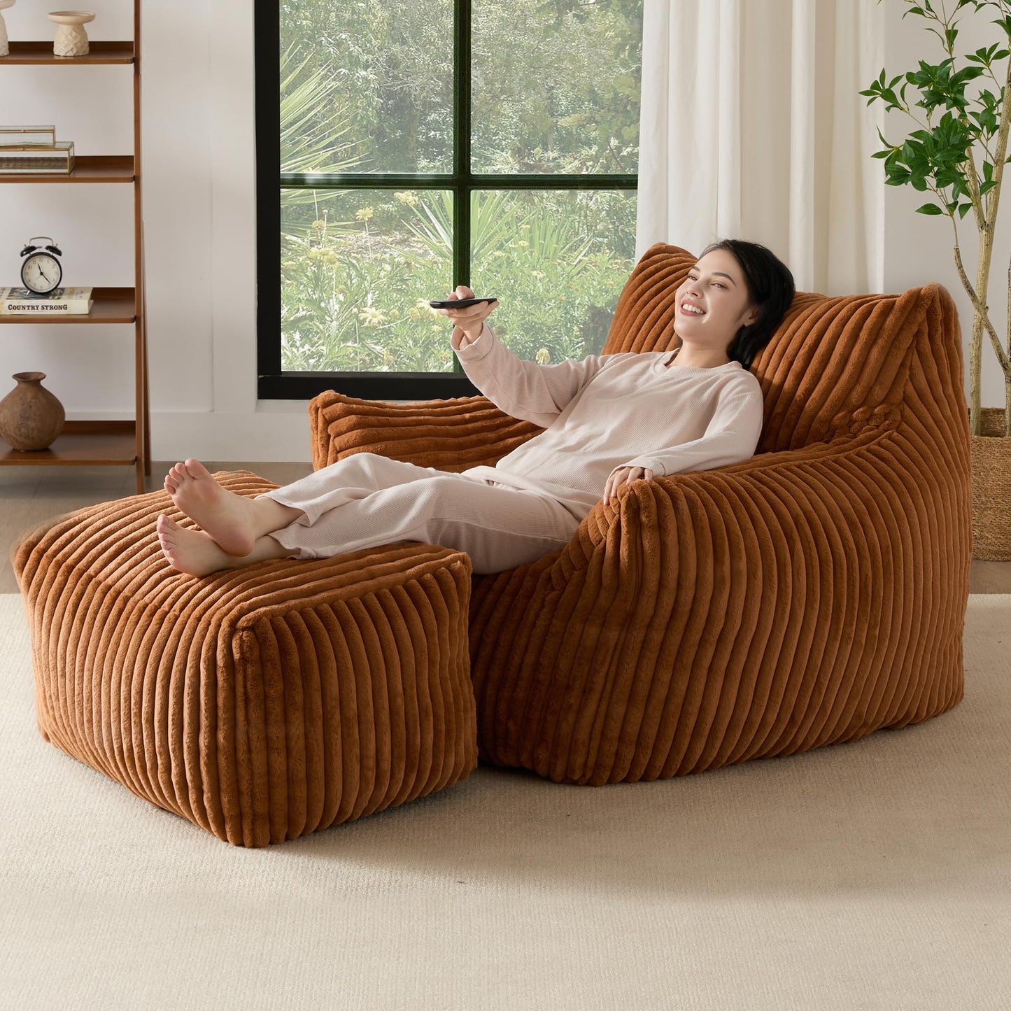 Oversized Bean Bag Chair for Living Room Furniture Bean Bag Chairs for Adults- Small Couch & Lounge Accent Chair for Living Room Chairs or Bedroom