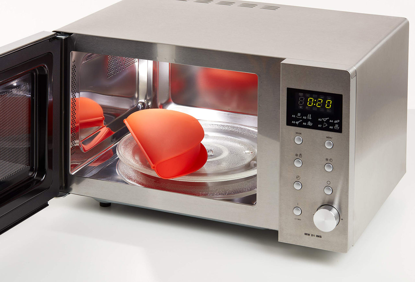 Lékué Microwave Omelette Maker | Red | 100% Platinum Silicone Easy Steam Egg Omelette Cooker | Dishwasher, Freezer-Safe, Heat-Resistant Case | Recipes Included
