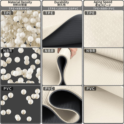 Readaeer Foldable Yoga Mat for Travel Folding Yoga Mat 6mm Thick with Carrying Bag, Non-Slip TPE Exercise Pilates Mat for 72" L x 24" W x 0.24 Inch (Beige)