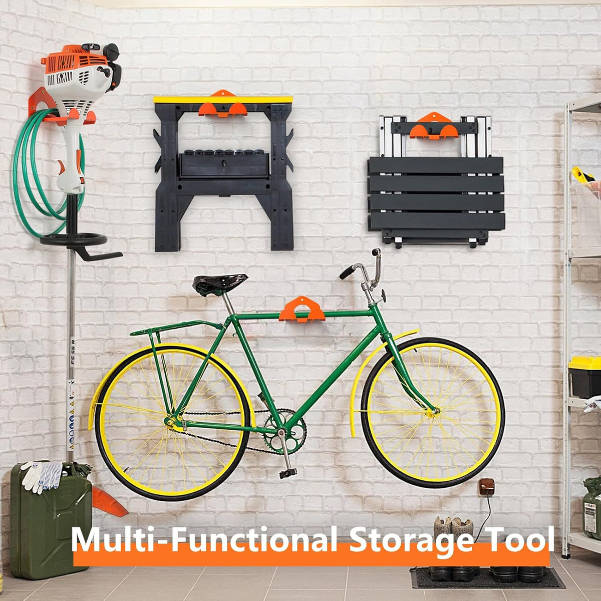 Reliahom Garage Organization - Heavy-Duty Weed Eater Hanger & Garden Tool Organizer | 2-Pack