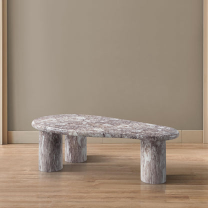 Meridian Furniture 99095Brown-CT Sassari Collection Art Deco Indoor/Outdoor Concrete Coffee Table in Marble Finish, 47.5" W x 24" D x 16" H, Brown