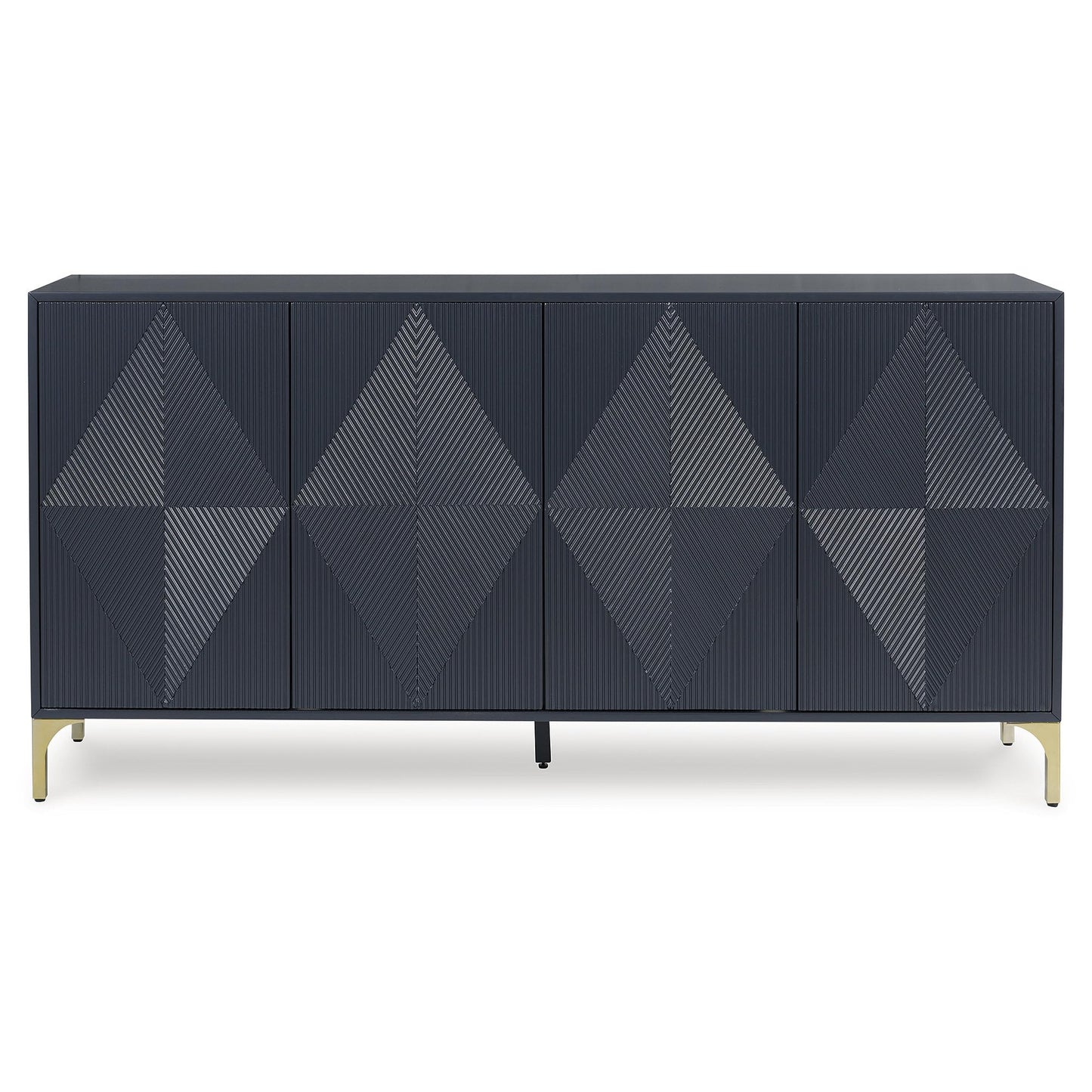 Signature Design by Ashley Loirwick Contemporary Accent Cabinet with Shelf and Geometric Pattern, Blue