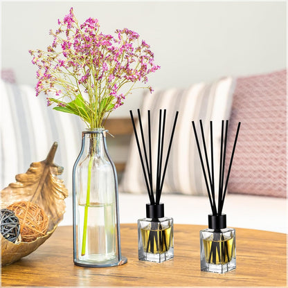 50 Set 50ml 1.7 oz Umigy Glass Diffuser Bottles Reed Diffuser Empty Jars Clear Fragrance Bottle with Black Caps
