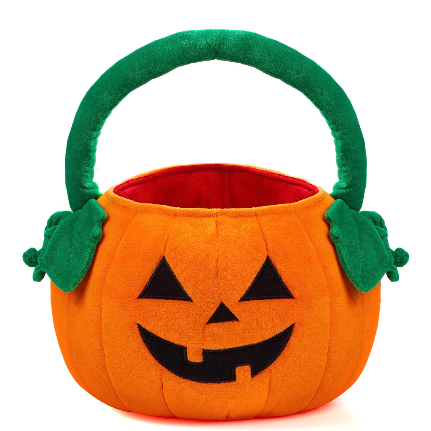 JOYIN Halloween Pumpkin Plush Tote Bucket, 11 X 13.4 inches Candy Trick or Treat Bag, Cute Halloween Basket with Handle for Kids Girl Boy Trick or Treating, Party Favor Supplies , Kids Gifts Goody Bag