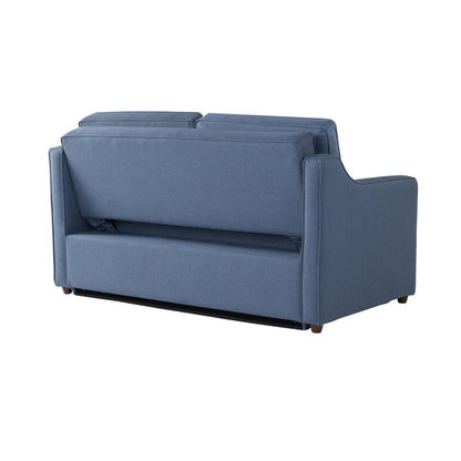 Serta® Corren 68.1" Queen Sized Convertible Sofa, Dream Coil® Comfort, Fingerguard® Pinch Point Protection, Sofa Chenille Fabric, Navy Blue
