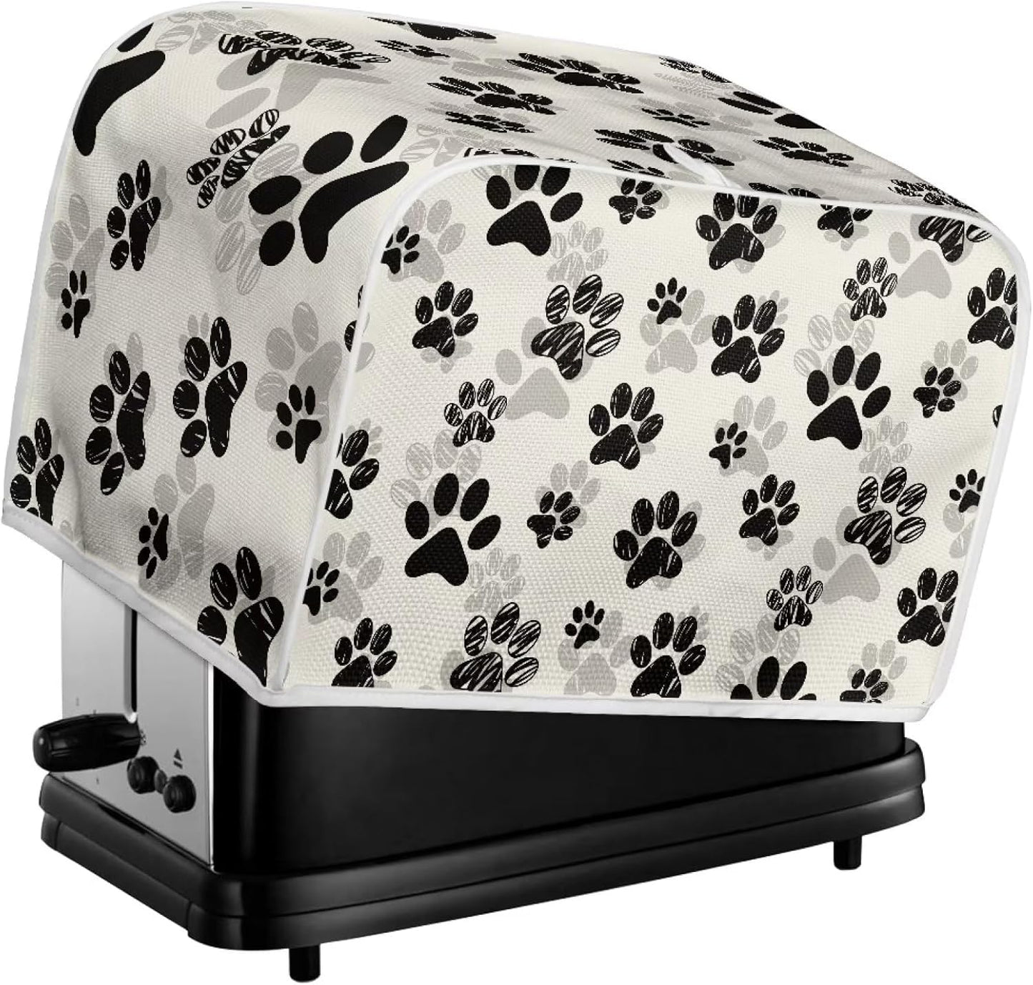 Dog Paw Toaster Covers 4 Slice, Anti Dust Cover for Most Standard Toasters, Small Kitchen Appliance Protector