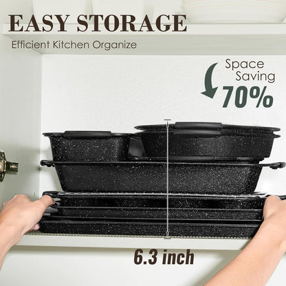 Skiennix Nonstick Baking Pans Set - Versatile Bakeware for Perfect Cooking | 3-Piece Set