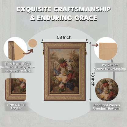 Charlotte Home Furnishings Inc. Bouquet Exotique French Tapestry Wall Hanging 78 X 58 Inch Viscose Cotton And Polyester Blend Wall Art Perfect For Home Decor Wall Decor By Jan Frans Van Dael
