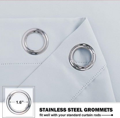 NICETOWN Greyish White Tiers Kitchen Curtains, Room Darkening Energy Efficient Grommet-Top Panels for Short Windows