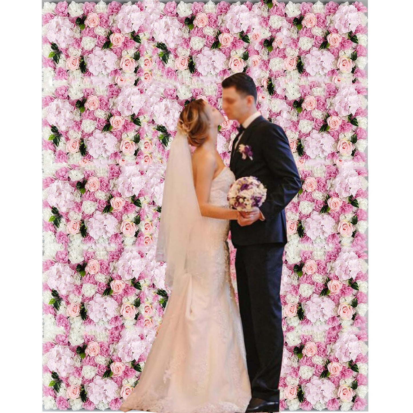 JIIPOREGJ Artificial Flowers Wall Panels DIY Fake Flower Wall Romantic Floral Backdrop for Wedding Birthday Party Home Decoration,8pcs