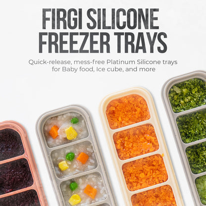Firgi 1 oz/6 Sections Silicone Ice Cube Freezer Tray with Lid, 100% Food-Grade Platinum Silicone,Leak Resistance & Dishwasher Safe for Baby Food Prep,Breast Milk,Purees - Korean Made, Indie Pink