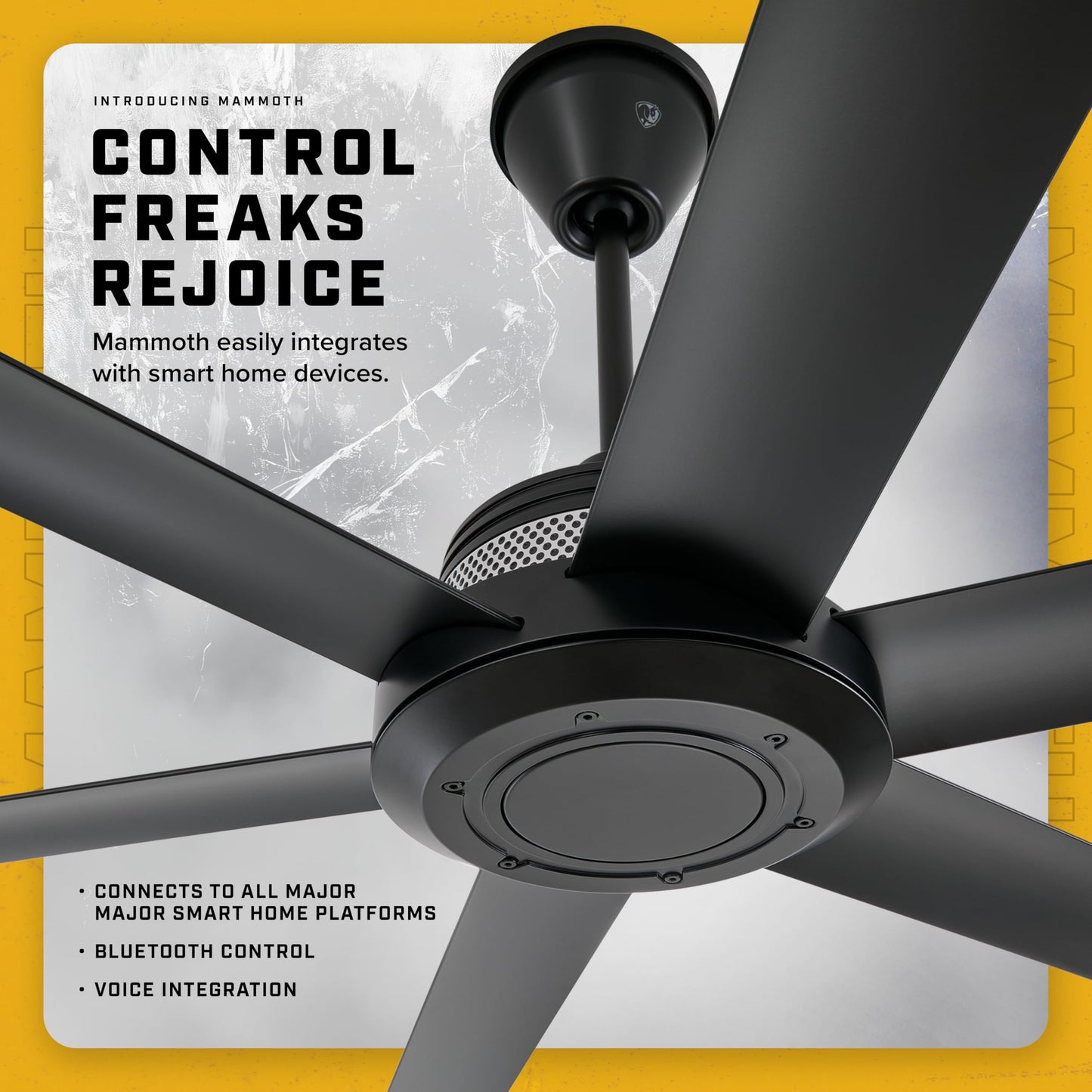 Big Ass Fans Mammoth 60" Outdoor Ceiling Fan with LED Light – Silver Finish – Smart Wi-Fi Ceiling Fan with Remote & Voice Control – Quiet, Wet Rated Patio Fan with Light – 3 Yr Warranty