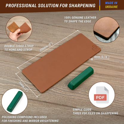 BeaverCraft LS2P1 Stropping Leather Strop S15 Wood Whittling Kit for Beginners Kids Wood Carving Knife Set