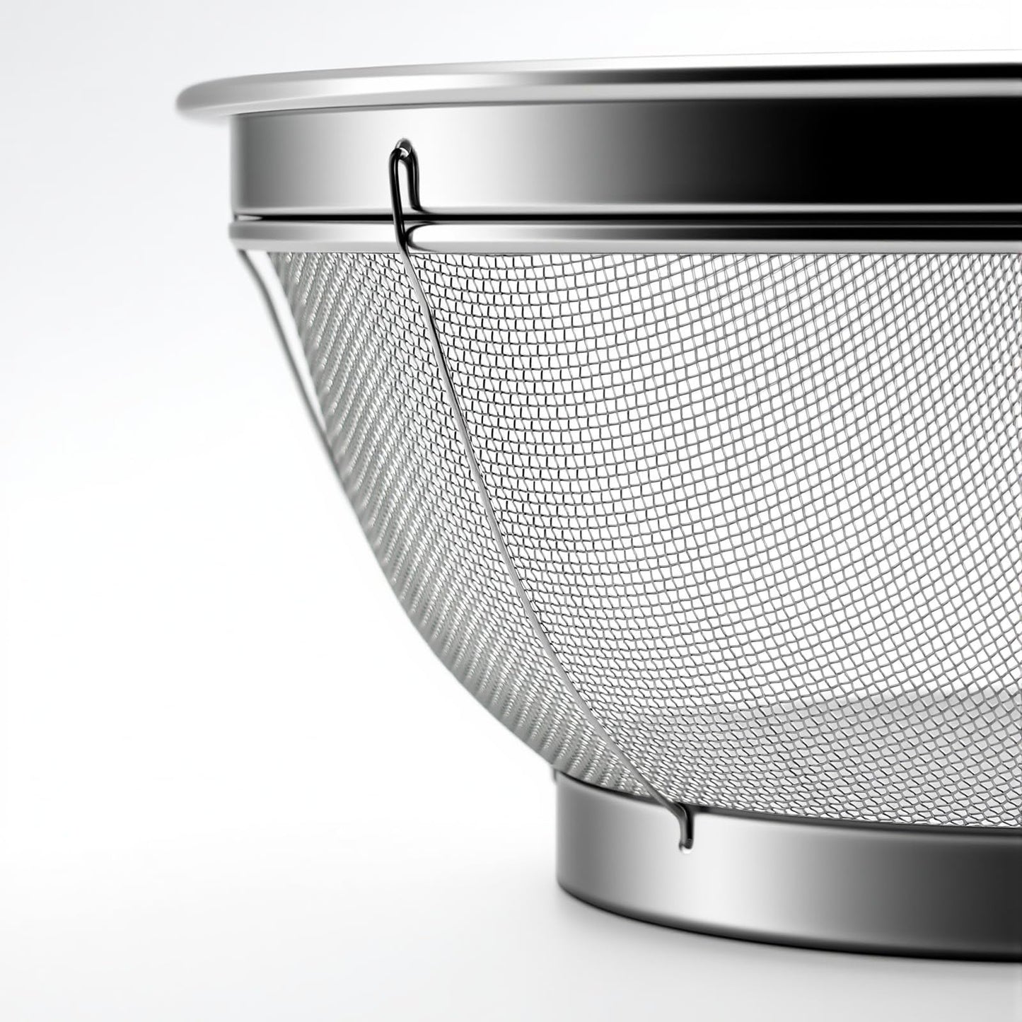Fine Mesh Strainer for Kitchen, 4 Quart Stainless Steel Colander Bowl for Pasta, Rice, Fruit, Metal Net Baskets with Resting Base - Strain, Drain, Rinse