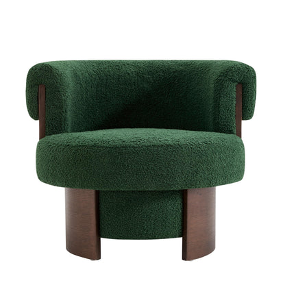Christopher Knight Home Scrolla Boucle Upholstered 360° Swivel Accent Chair Set of 2, Teddy Fleece Living Room Swivel Barrel Chair, Modern Vanity Chair for Living Room, Bedroom, Green