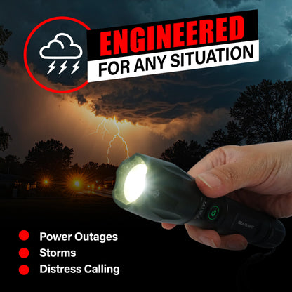 GearLight S1000 LED Tactical Flashlight - High Lumens, USB-C Fast Charging, Dual-Button, IPX4 Water-Resistant, Pocket-Sized for Camping & Emergencies with Batteries - 2 Pack, (Rechargeable)