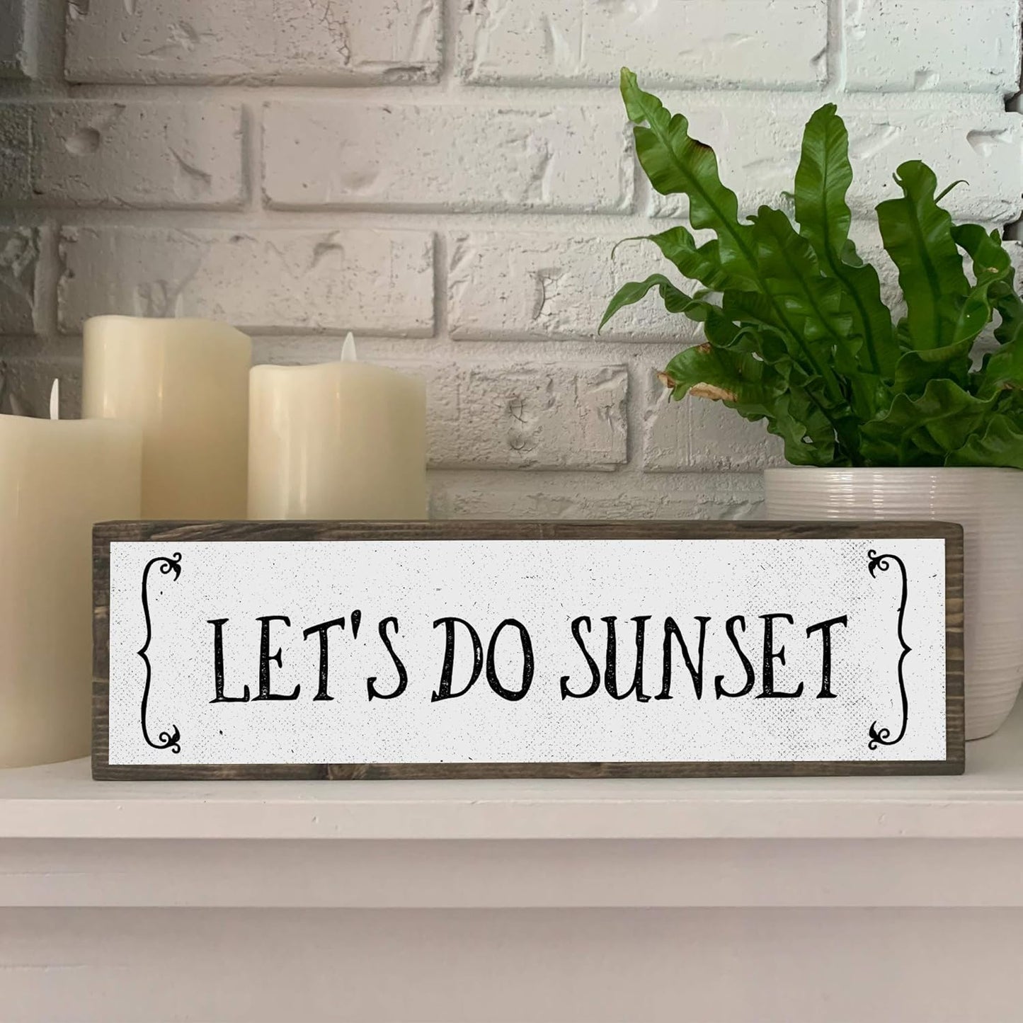Beach Wood Signs, Medium - Wood And Metal, Let’s Do Sunset