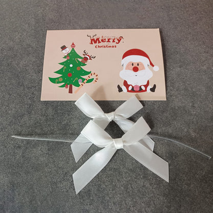 BeiLeiNiceHK 100 Pack White Twist Tie Bow, Pre Tied Bows,Christmas Satin Twist Tie Bows for Treat Bags,Packaging Bows for Candies and Apples, Pretied Ribbon Bows for DIY Decorations,Treat Bows