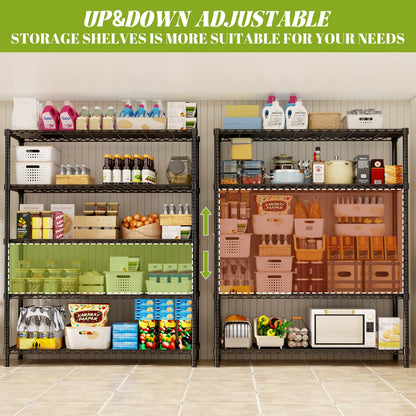 MODCART Storage Shelves, 2 PCS 48" L x 20" W x 72" H Heavy Duty Garage Wire Shelving Unit Loads 2000LBS, 5-Tier Adjustable Metal Industrial Utility Shelf Rack for Kitchen, Laundry Room, Basement