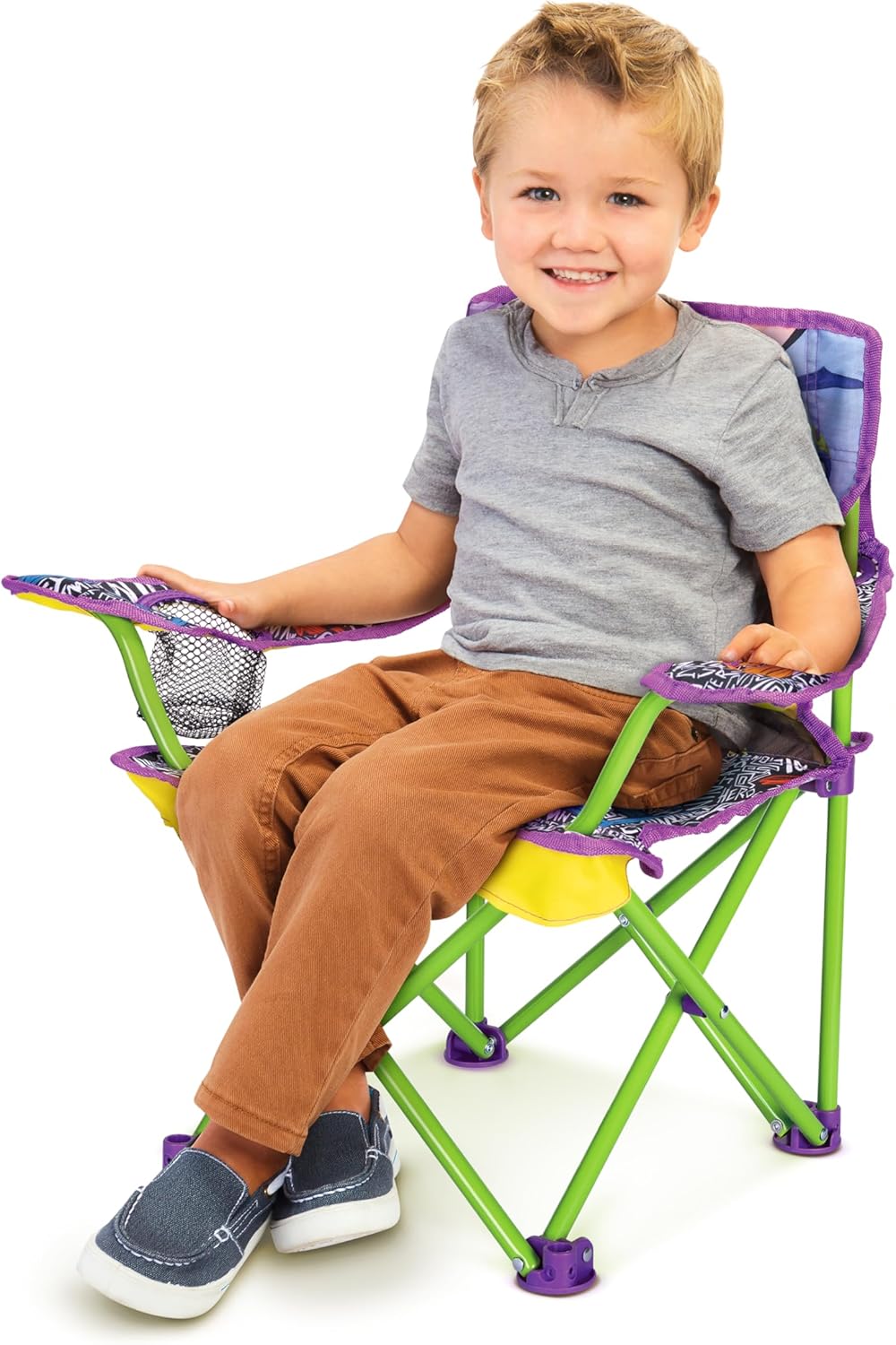 23, 60 lb Teenage Mutant Ninja Turtles Foldable Kids Chair Toddler Camping Chair with Safety Lock, Carry Bag