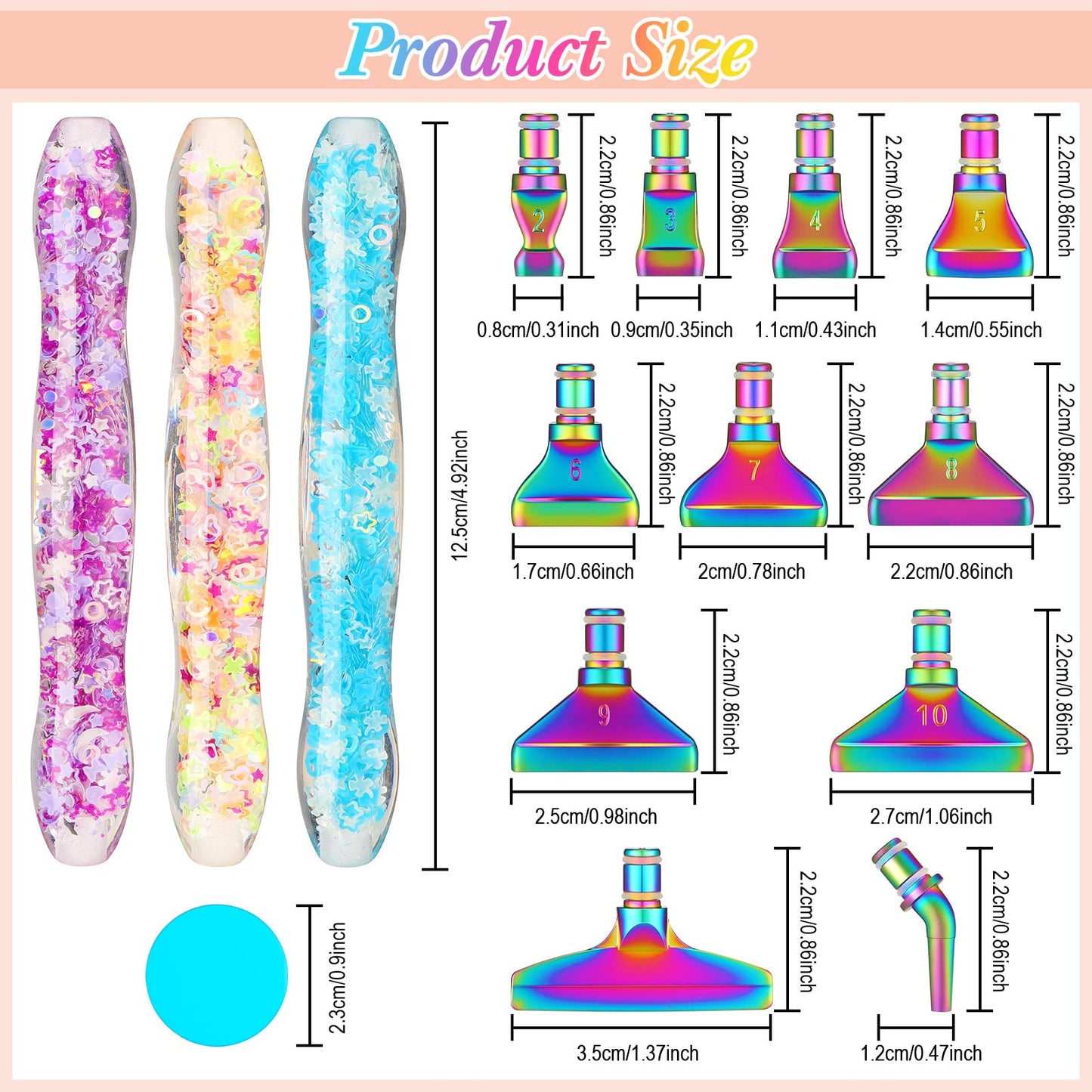 Geyoga 22 Pcs Luminous Painting Pen Kit DIY Art Accessories and Tools Painting Metal Pen Tips Rhinestone Picker Tool with Tips and Wax Paint-by-Number Kits for Adults