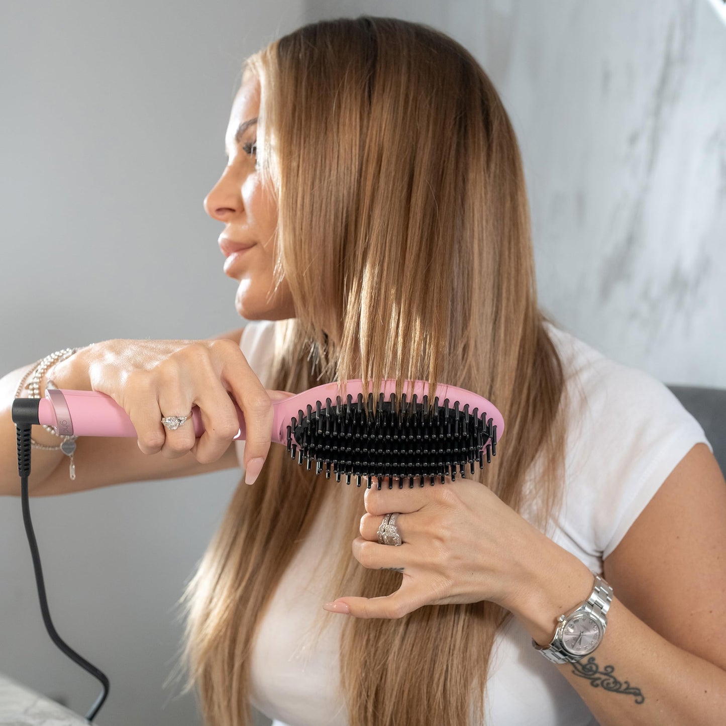 ghd Glide Hot Air Brush | Professional Smoothing Blow Dryer Brush, Ceramic Hair Straightener, and Styler