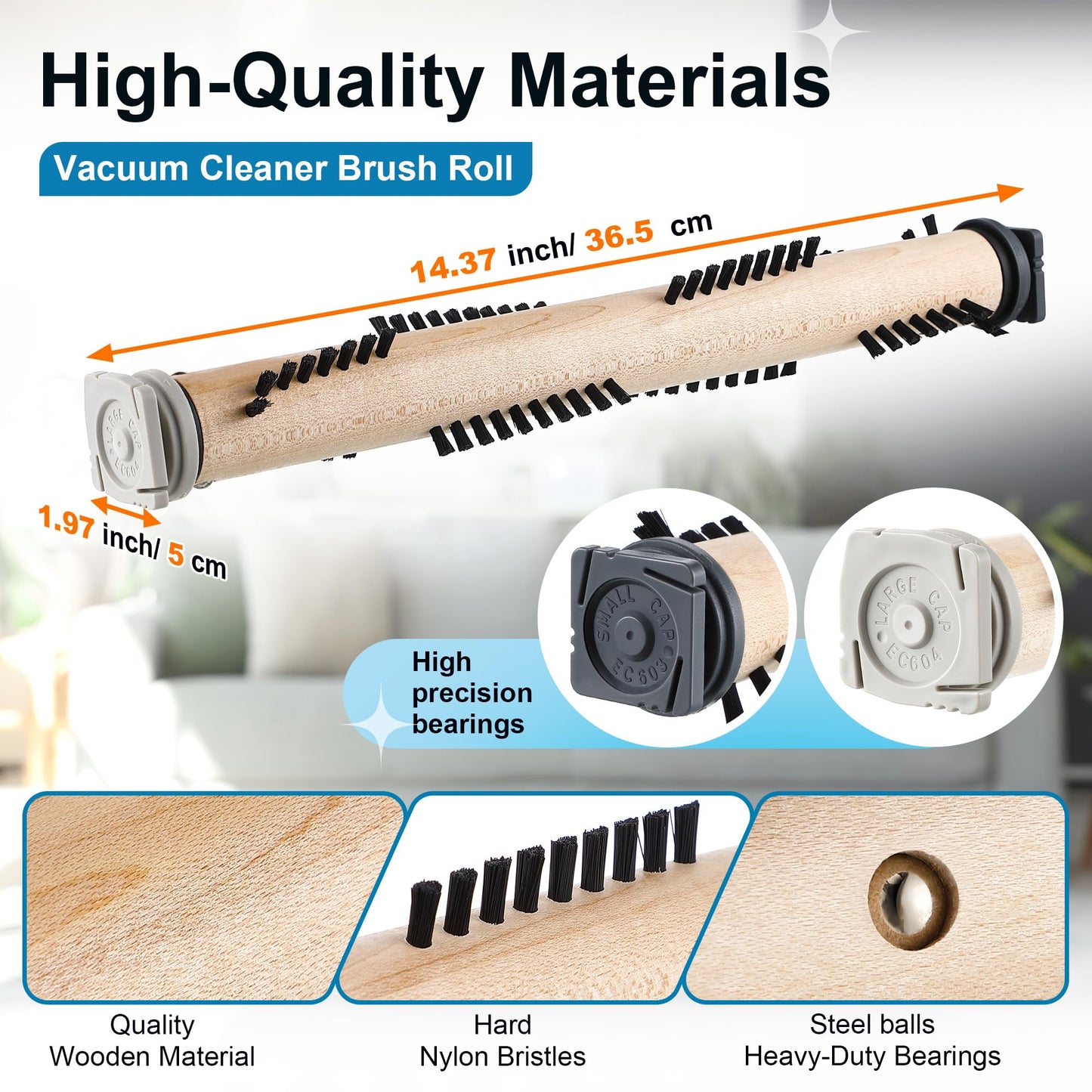 Ceoighe Vacuum Cleaner Brush Roll Compatible with Kirby Vacuum Cleaner G3/G4/G5/G6/Sentria, Ultimate G, Attachments Replacement Part, Brush Roller with Magnet&Ball Bearing for Deep Carpet Clean(1 Pcs)