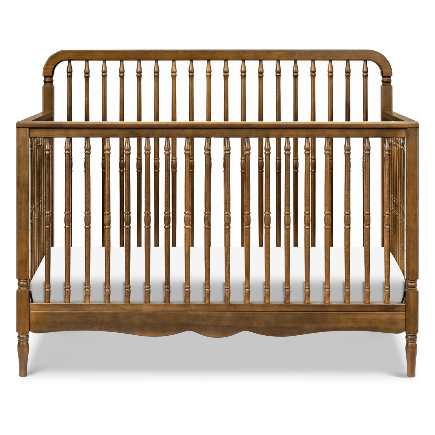 Namesake Liberty 4-in-1 Convertible Spindle Crib, Converts from Full-Size Crib to a Toddler Bed, Daybed, and Full-Size Bed, Easy to Assemble, Greenguard Gold Certified (Natural Walnut)
