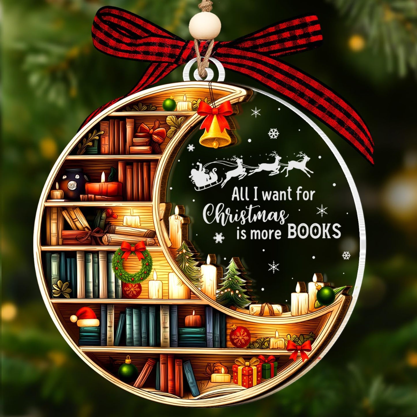 2025, 2025 Bookshelf Ornament, Book Ornaments for Christmas Tree Unique Book Christmas Ornaments Gifts for Boys, Girls