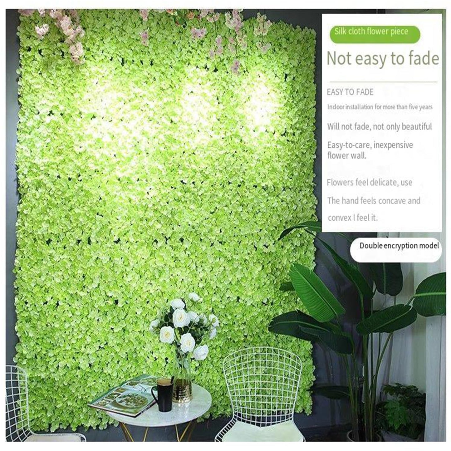 JIIPOREGJ Artificial Flower Wall Panel,Flower Wall Panels,Artificial Flower Wall Mat Silk Flower Panels for Flower Wall Decor,Party Wedding,Backdrop Decoration,A,1x1m