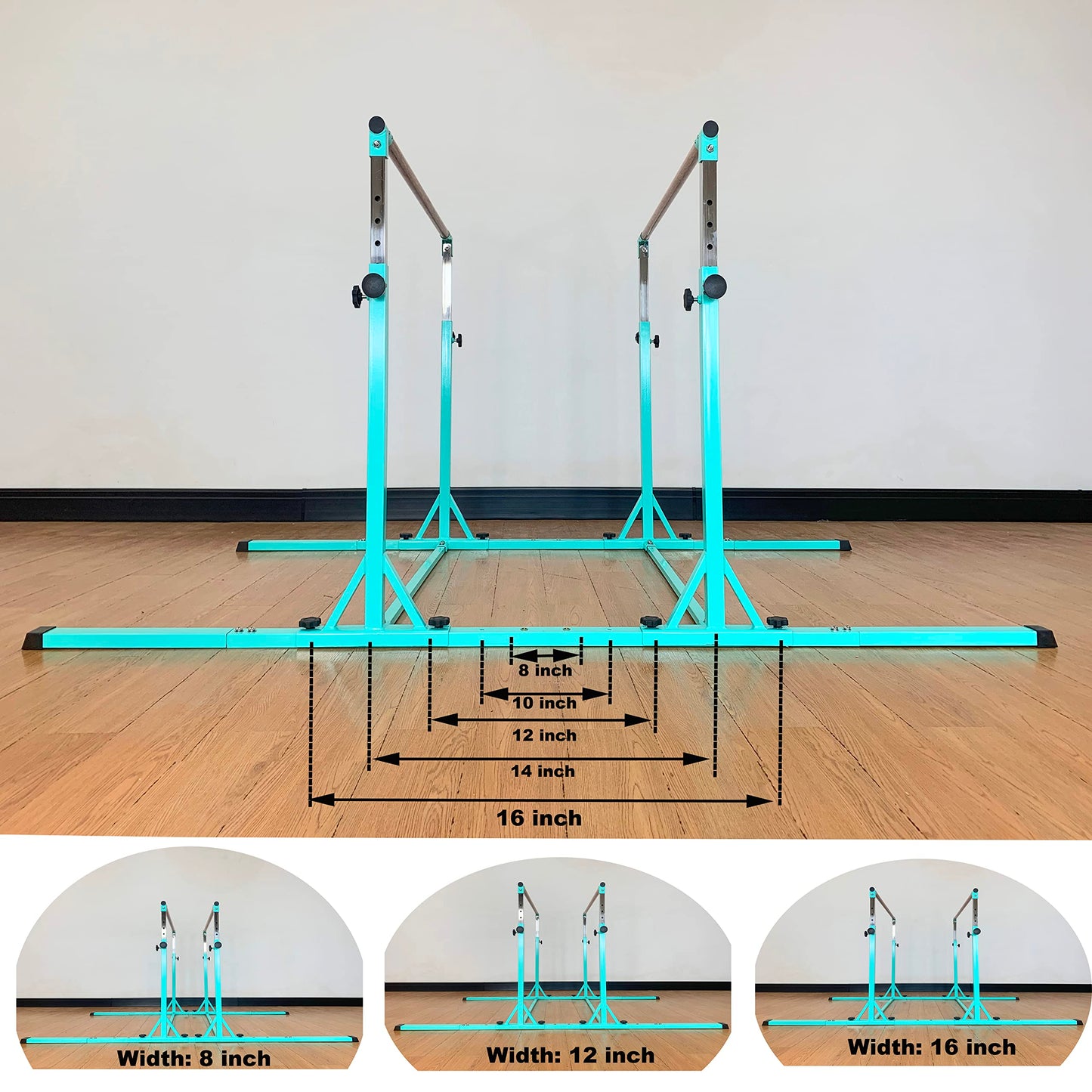 MARFULA Gymnastics Double Horizontal Bars 3Play Parallel Bars Uneven Bars Gymnastics Training Kip Bar with 304 Stainless Steel Regulating Arms & Fiberglass Rail for Indoor Outdoor Home Club Use