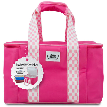 Fancy Panz - Pink Insulated Casserole Carrier Bag - Insulated Thermal Bags for Hot & Cold Food Holds 2 Standard Size Fancy Panz - 2 Pockets - Food Container - Hosting Essentials
