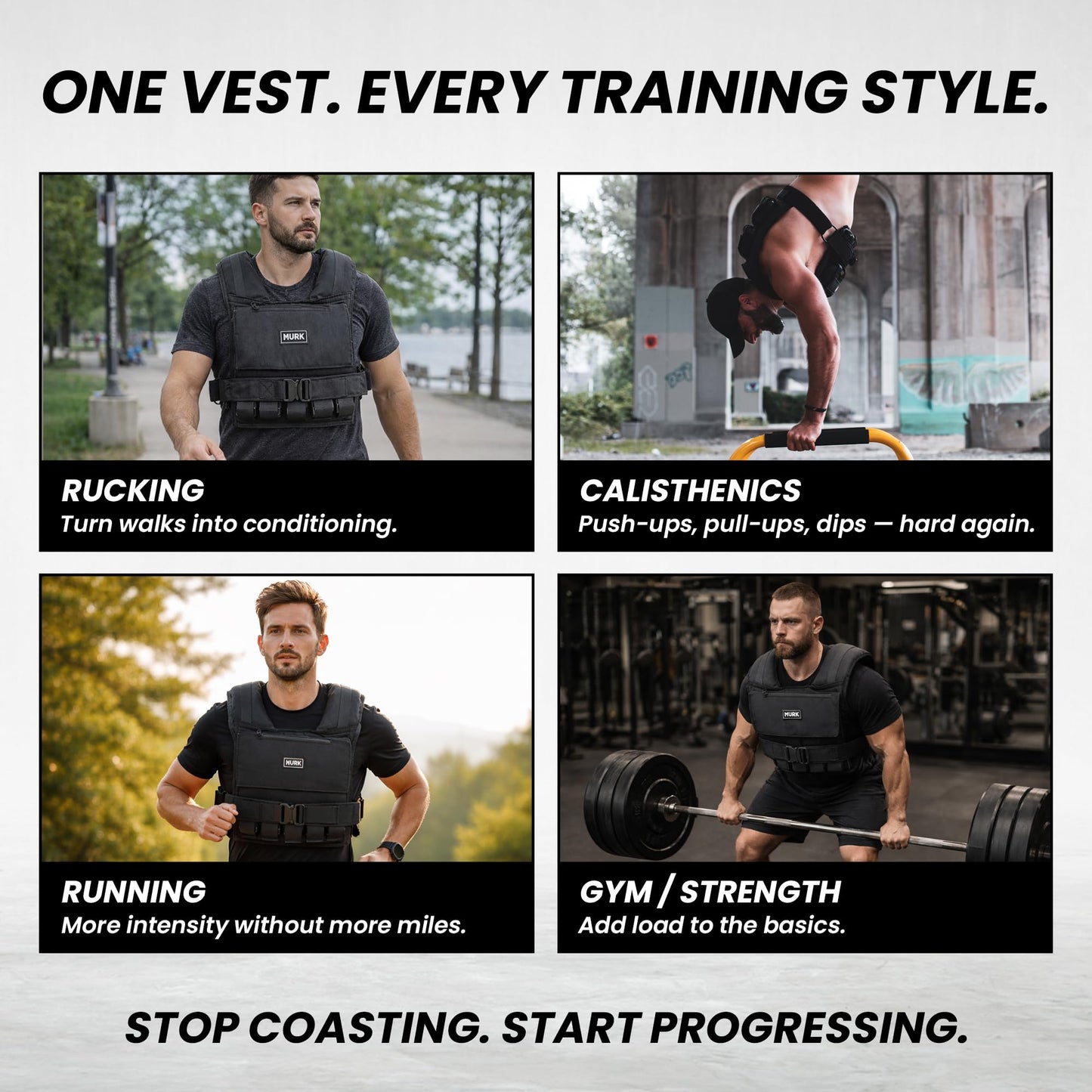 MVRK Weighted Vest Men 80lbs - Weighted Workout Vest With Removable Iron Weights, Heavy Duty Weighted Exercise Vest For Functional Training & Calisthenics - Weight Vest for Men and Women (80lbs)