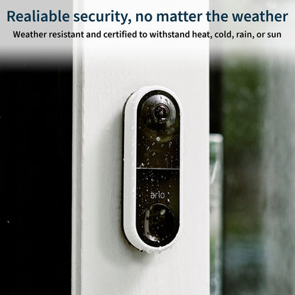 Arlo Essential Wired Video Doorbell - HD Video, 180° View, Night Vision, 2 Way Audio, Black - AVD1001B