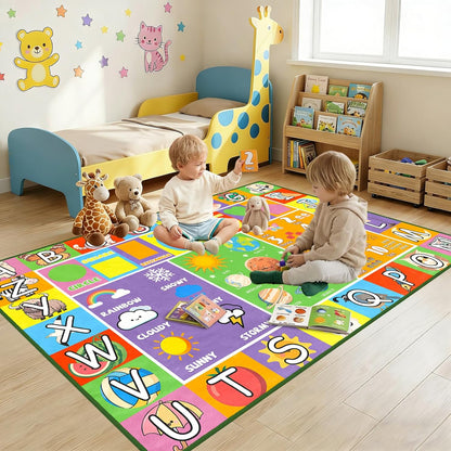 2.5 4 Kid Rug ABC Rugs for Playroom, Alphabet Rug for Bedroom Educational Learn Preschool Rugs Nursery Toddler Kids