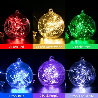 Brightown 12-Pack LED Fairy Lights - Waterproof Multi-Color String Lights for Weddings & Parties | 7 Feet, 20 LEDs