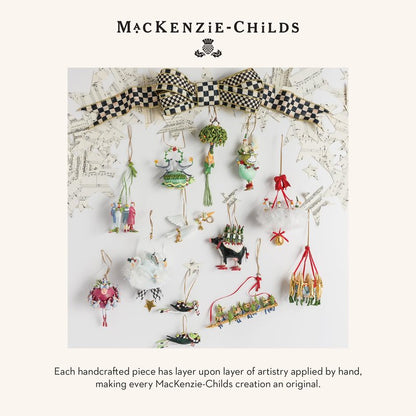 MACKENZIE-CHILDS Patience Brewster 12 Days Christmas Ornament, Decorative Hanging Ornament for Christmas Tree, 8 Maids a-Milking