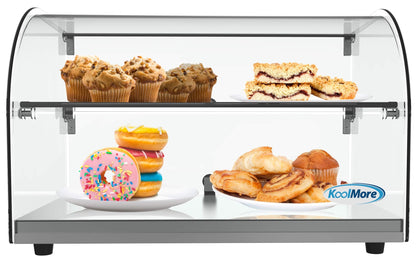 KoolMore - DC-2C 22" Commercial Countertop Bakery Display Case with Front Curved Glass and Rear Door - 1.5 cu. ft.