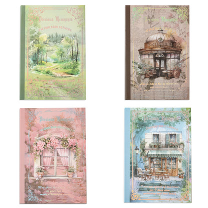 Auguro 4 Book for Garden Landscape Scrapbooking Stickers Pre-Cut 300 washi Stickers 300 PET Sticker Books for journaling Scrapbook Supplies Transparent Sticker for journaling