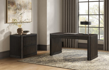 Martin Furniture Wood Lateral File with Legal Letter File Drawer Office Storage Brown