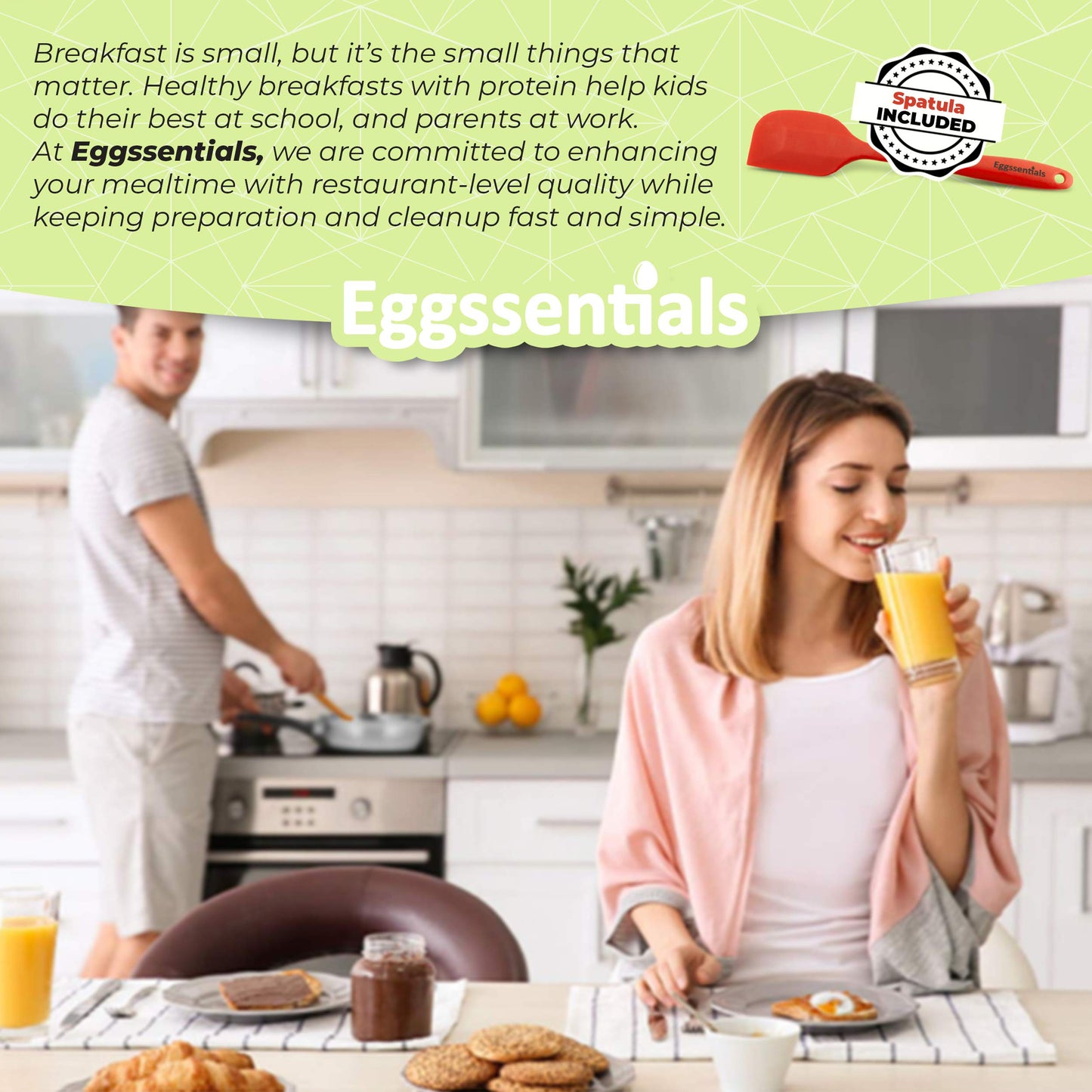 Eggssentials Egg Poacher Pan Nonstick Coating - Poached Egg Cooker, Stainless Steel Egg Poaching Pan PFOA Free with Spatula, Poached Egg Maker, Egg Poachers Cookware