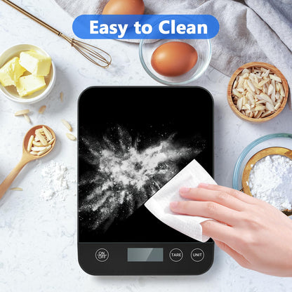 Digital Kitchen Scale, 22lb Capacity, Tempered Glass, Easy Tare Function, Large LCD Display, Perfect for Cooking, Baking and Meal Prep