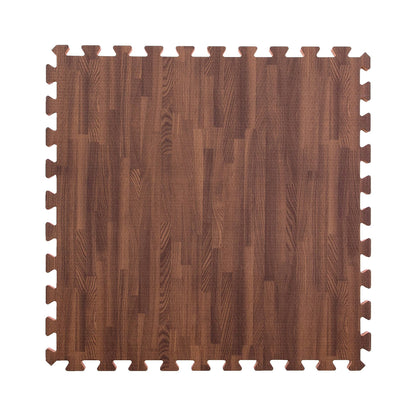 IncStores Premium Soft Wood Print Foam Flooring Tiles | Interlocking Foam Tiles for Home, Gym, Training and Yoga | 5/8" - Dark Oak, 144 Square Feet