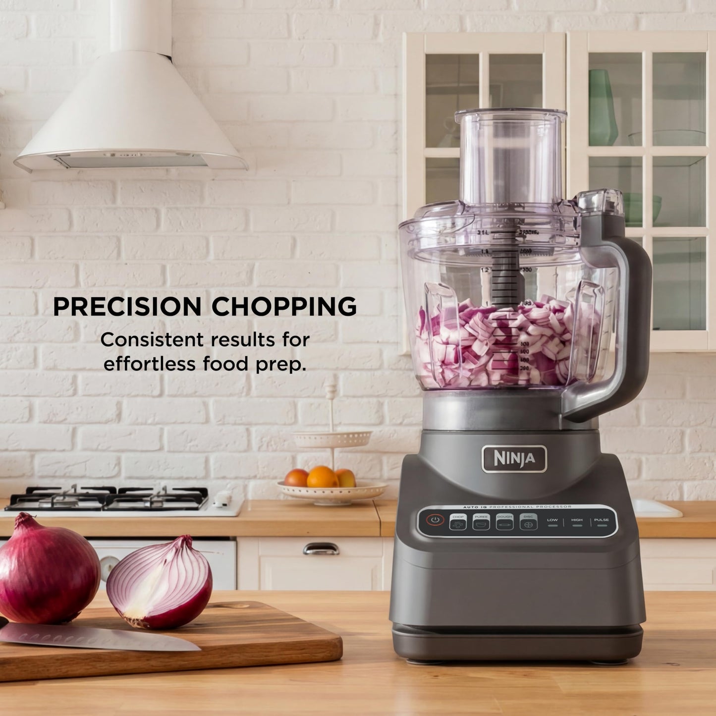 Ninja Food Processor, Professional Plus, 1000 Peak Watts, 4 Functions for Chopping, Slicing, Purees & Dough with 9-Cup Processor Bowl, 3 Blades, Food Chute & Pusher, Silver, BN601