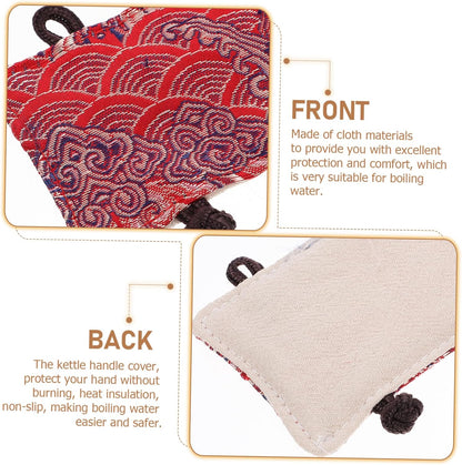Teapot Handle Cover Anti-Scald Sleeve, Heat-Resistant Cloth Handle Protector for Comfortable Boiling