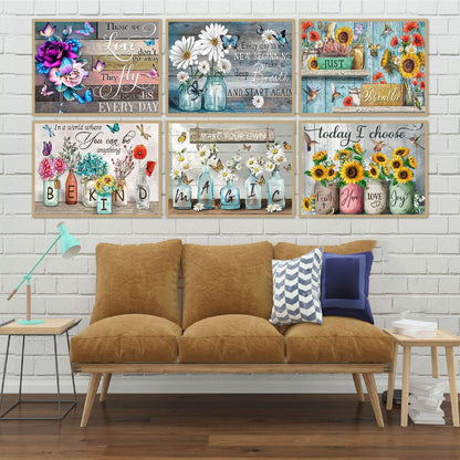 tigdtiu 6 Pack Inspirational Diamond Painting Kits for Adults-5D Diamond Art Kits for Adults Beginner, DIY Flower Full Drill Diamond Dots with Diamonds Picture Gem Art Crafts for Adult Decor 16x12 in