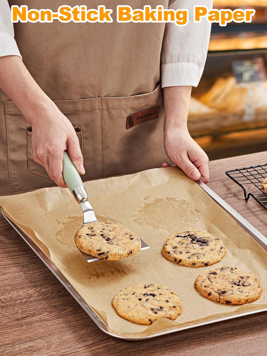 SMARTAKE Parchment Paper Baking Sheets - 200 Non-Stick Precut Sheets, 8x12 Inches for Baking & Grilling