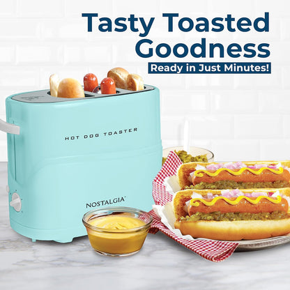 Nostalgia Pop-Up 2 Hot Dog and Bun Toaster - Works with Chicken, Turkey, Veggie Links, Sausages