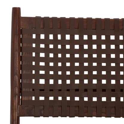 Safavieh Home Soleil Natural and White Leather Woven Accent Chair